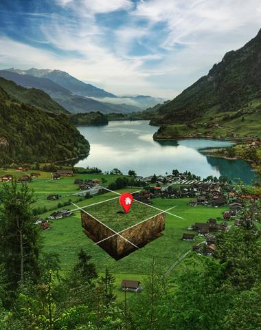 lote de terreno com paisagem natural e pino de localizacao (copy)